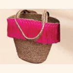 Mela Braided Handbag with Magenta Fringe