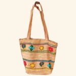 Hand Embroidery Jute Tote Bag