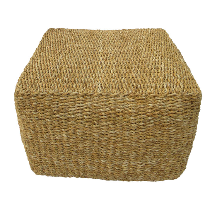 BDH-80-616aa6c49dd832021-10-16-04-17-40pm Seagrass Square Medium Pouf - Image 1