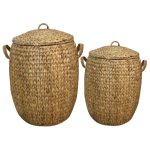 Water hyacinth laundry basket